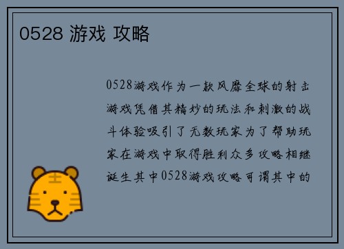 0528 游戏 攻略